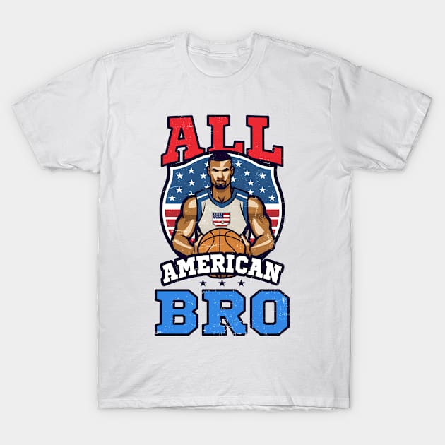 4th Of July Basketball Shirt | All American Bro T-Shirt by Gawkclothing